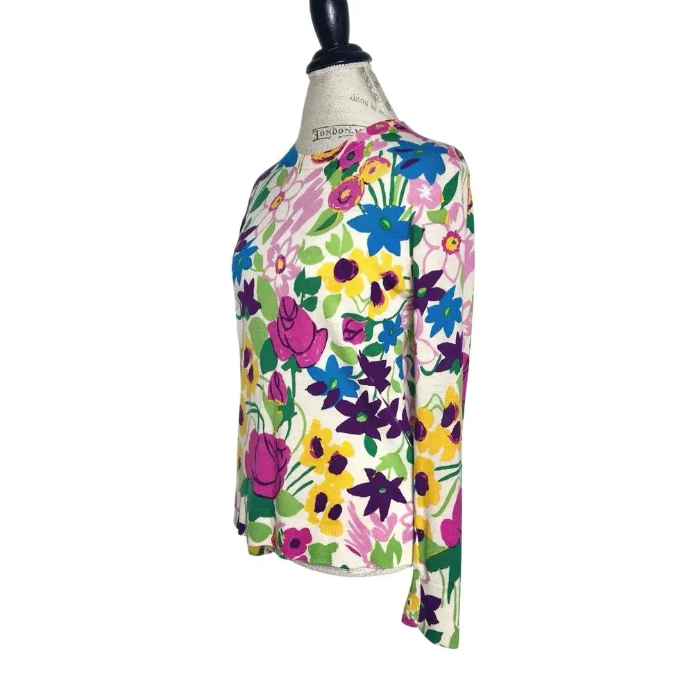 J. Crew | Women | Margot Floral Garden Merino Wool Crew Neck Sweater | Small